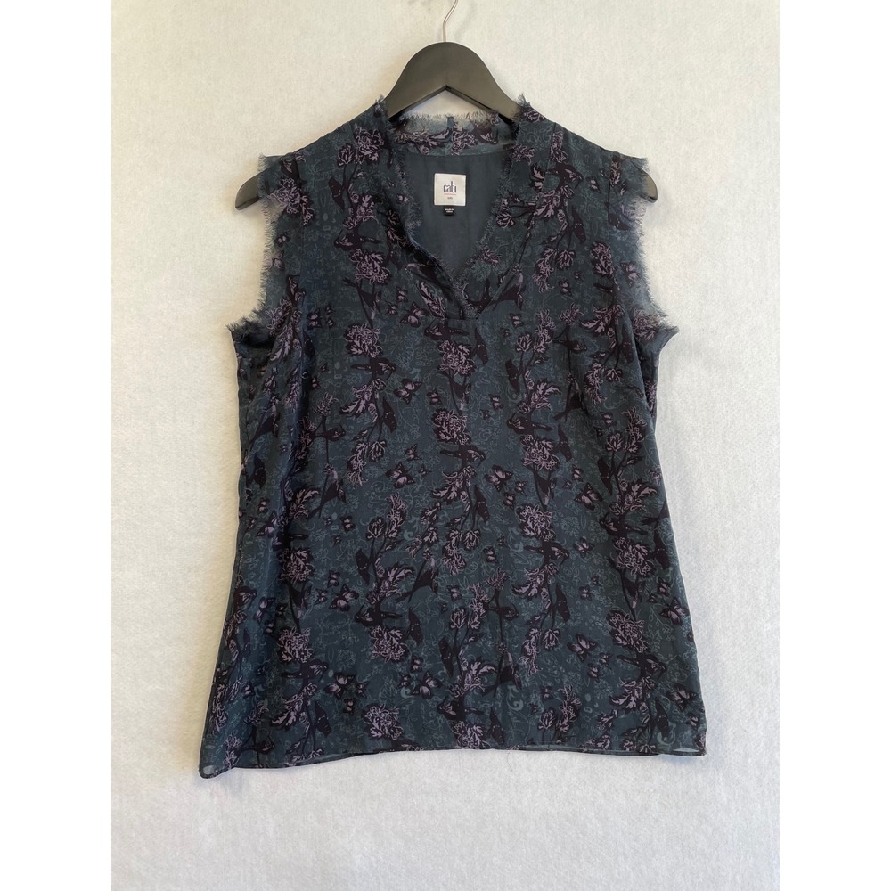 Cabi Evermore Blouse Small Fall‎ 2019 5723 Sleeveless Floral Nightshade Top